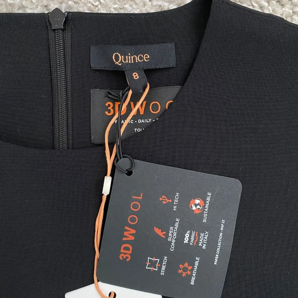 Quince Women's Italian Wool Sleeveless Dress Black Size 8 - Picture 5 of 6